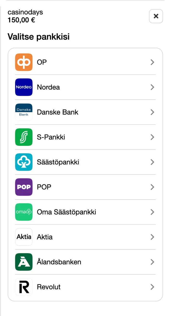 Casinodays — Talletustavat